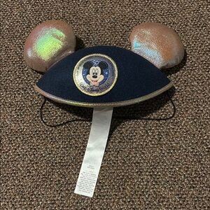 50th Anniversary Disney World Mickey Mouse Ears Hat with Gold and Blue